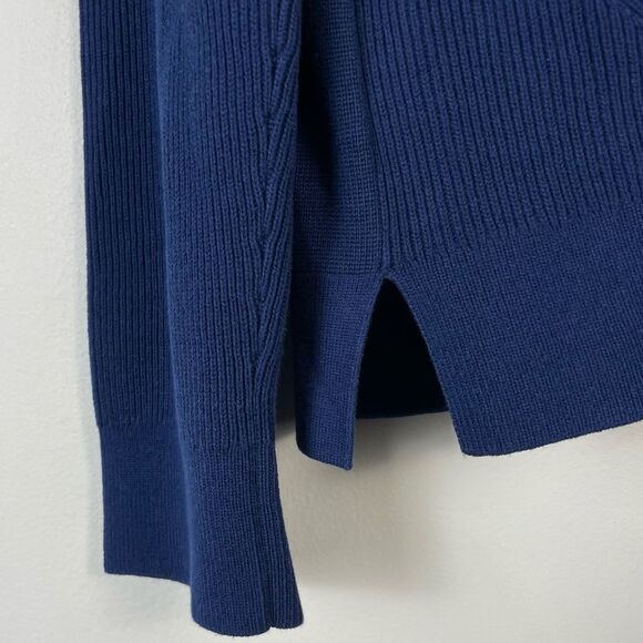 Theory Walton Oragnic Cotton Full Zip ribbed Sweater Size XL NEW Navy - Picture 12 of 15